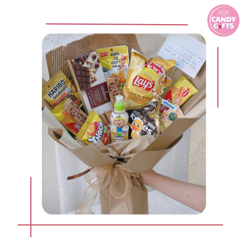 Bó hoa snack kẹo chocolate mix độc đáo - Candy&Gifts